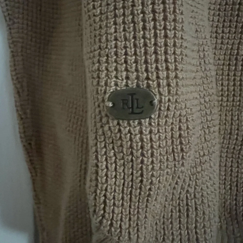 Ralph Lauren women’s tan waffle knit 100% cotton hoodie hooded sweater - Picture 5 of 7